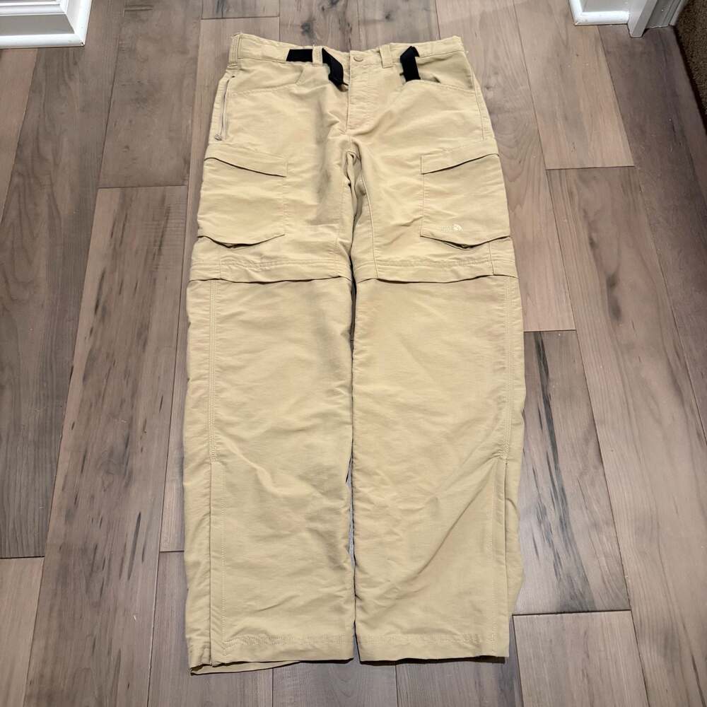 The North Face Convertible Zip Off Hiking Cargo Pants Men's Size 34 Beige Tan